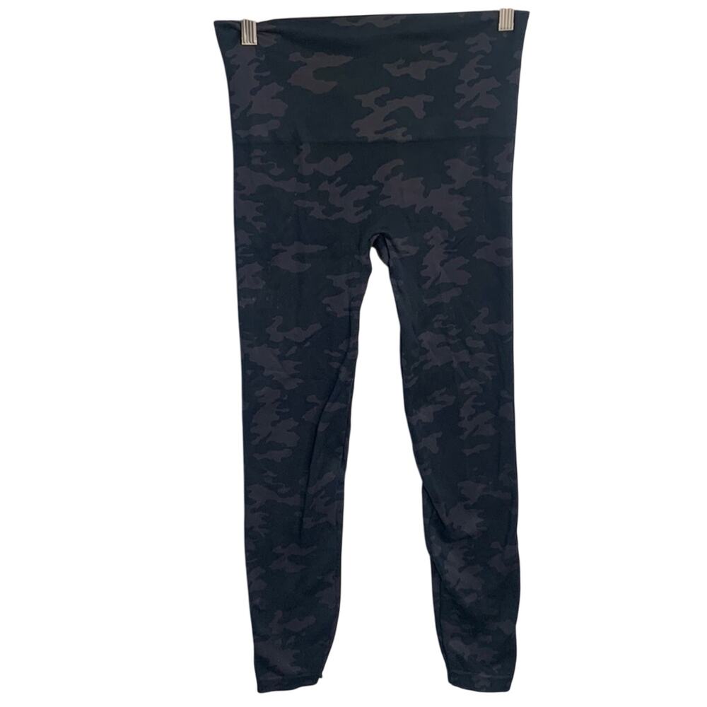 Spanx Black High Waisted Camouflage Seamless Stretch Legging Tights W-459 Size L
